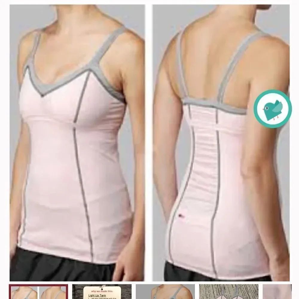 Sizeโ4โPinkย LululemonโLightโItโUpโTankโTop
